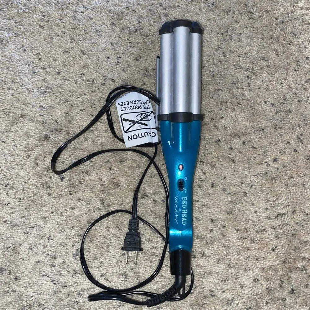 BedHead Triple Barrel Waver - Teal Blue and Silver